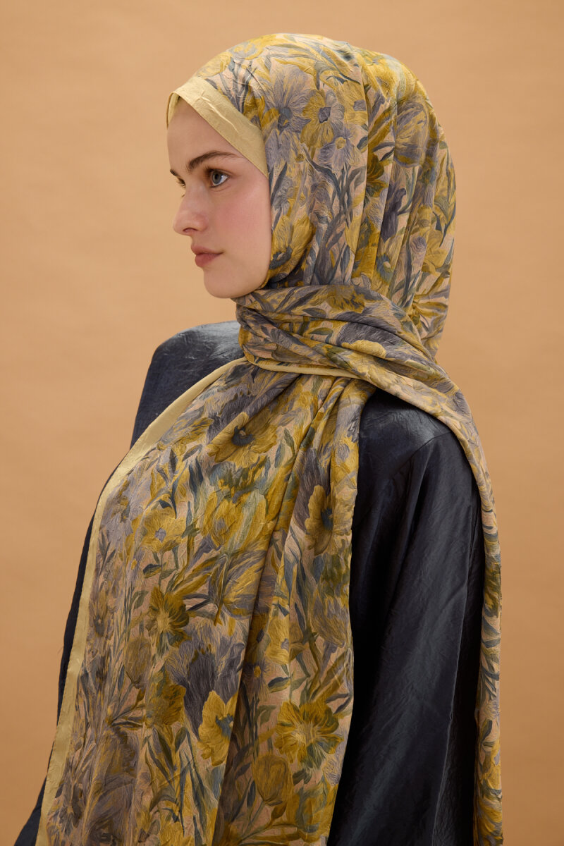 Paradise Kraş Şal - Sarı Gri