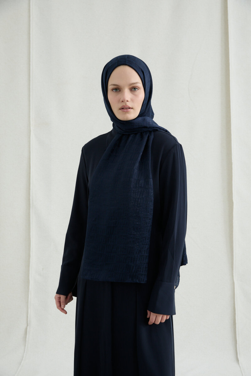 İtalyan Jakar Şal Kibrit Desen - Lavivert