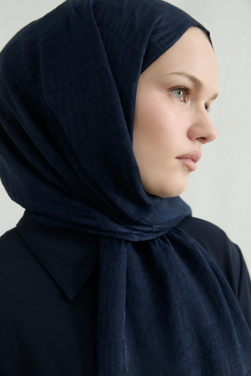 İtalyan Jakar Şal Kibrit Desen - Lavivert