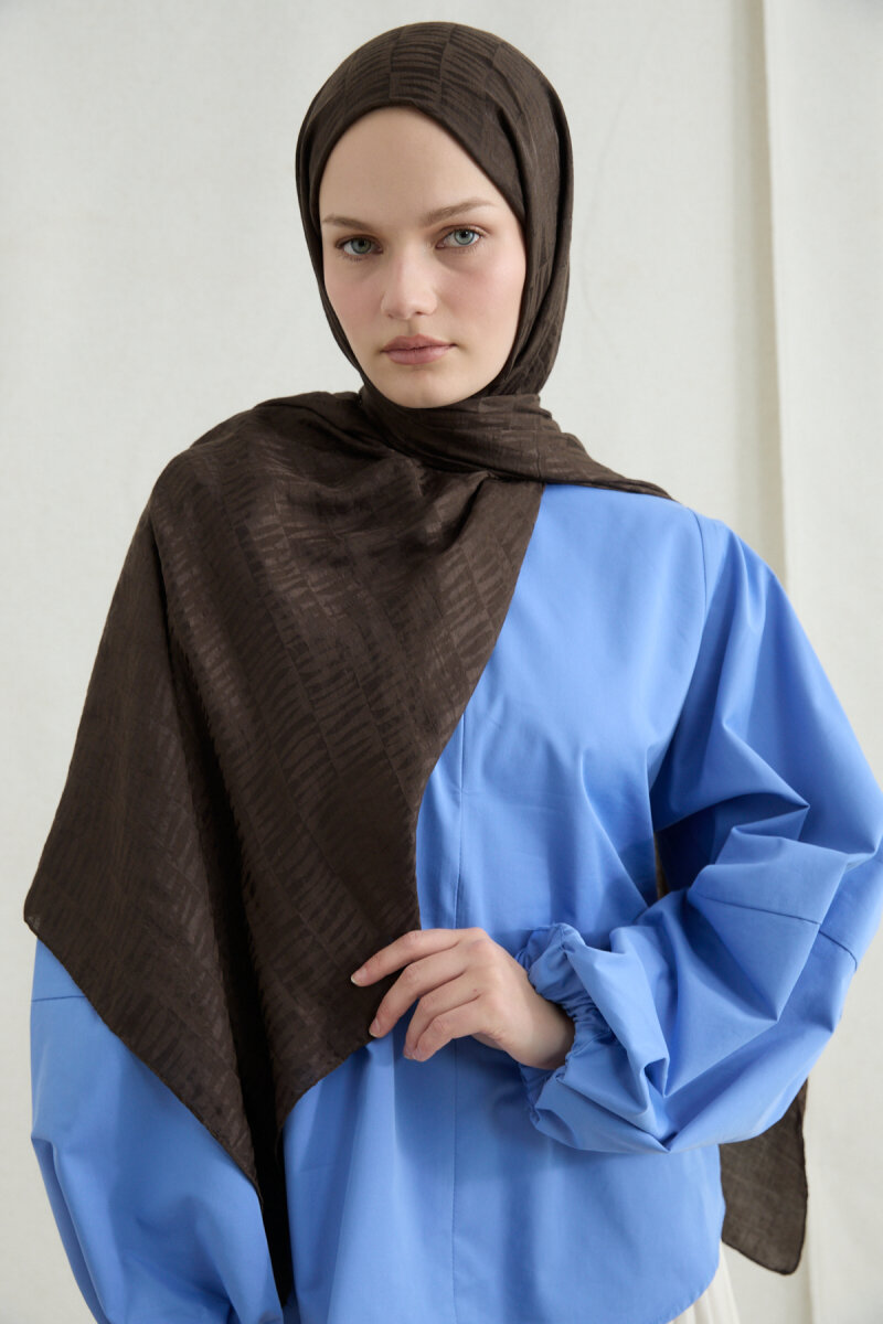 İtalyan Jakar Şal Kibrit Desen - Acı Kahve