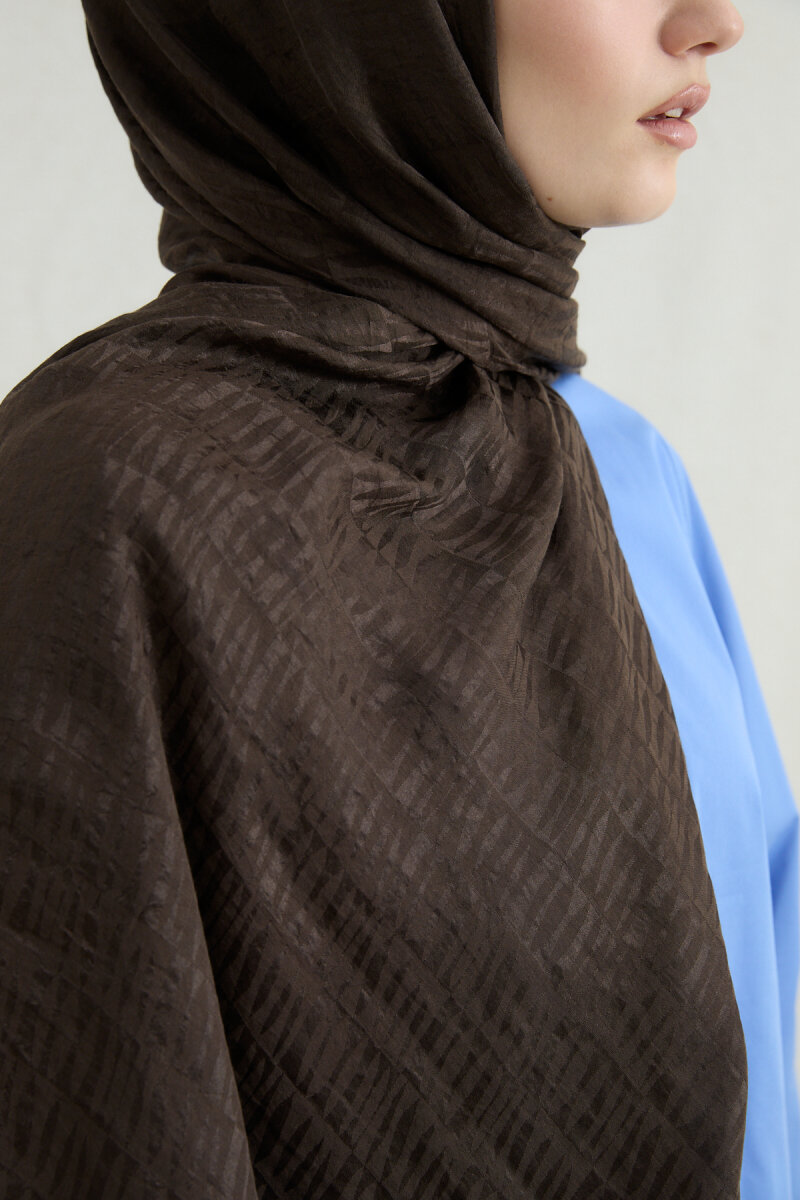 İtalyan Jakar Şal Kibrit Desen - Acı Kahve