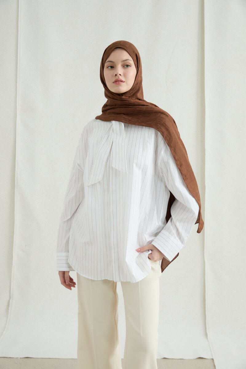 İtalyan Jakar Şal Kibrit Desen - Sicak Kahve