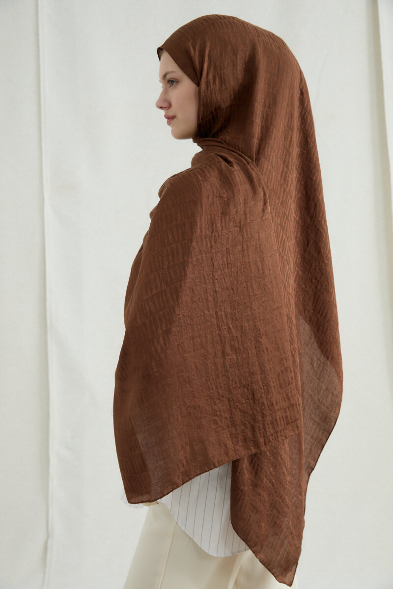 İtalyan Jakar Şal Kibrit Desen - Sicak Kahve