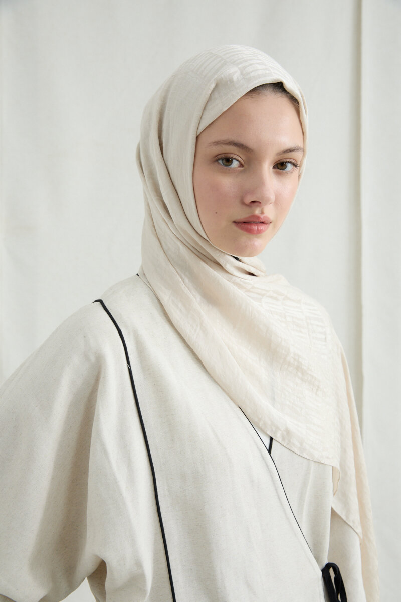 İtalyan Jakar Şal Kibrit Desen - Taş