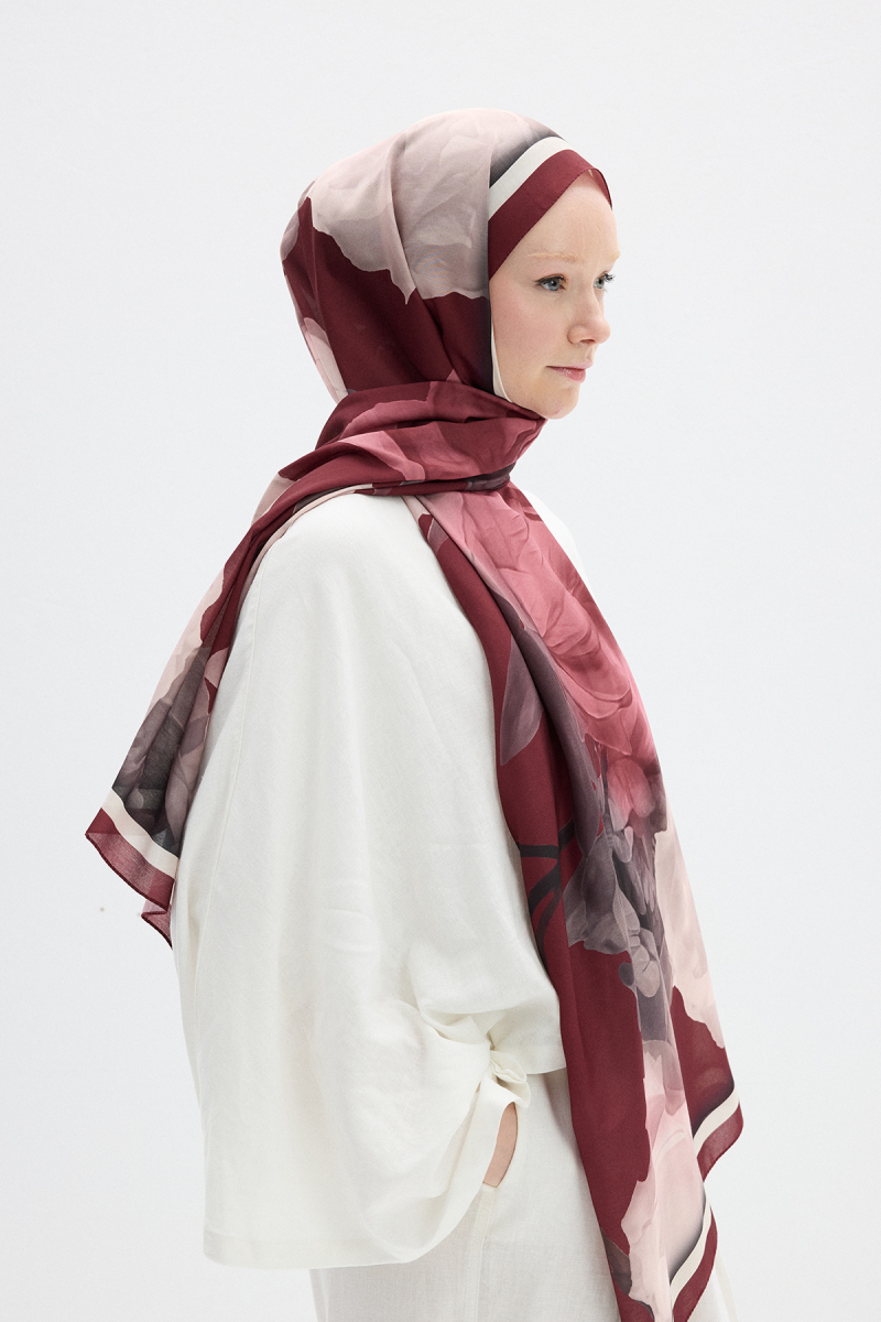 Lotus Soft Şal - Bordo