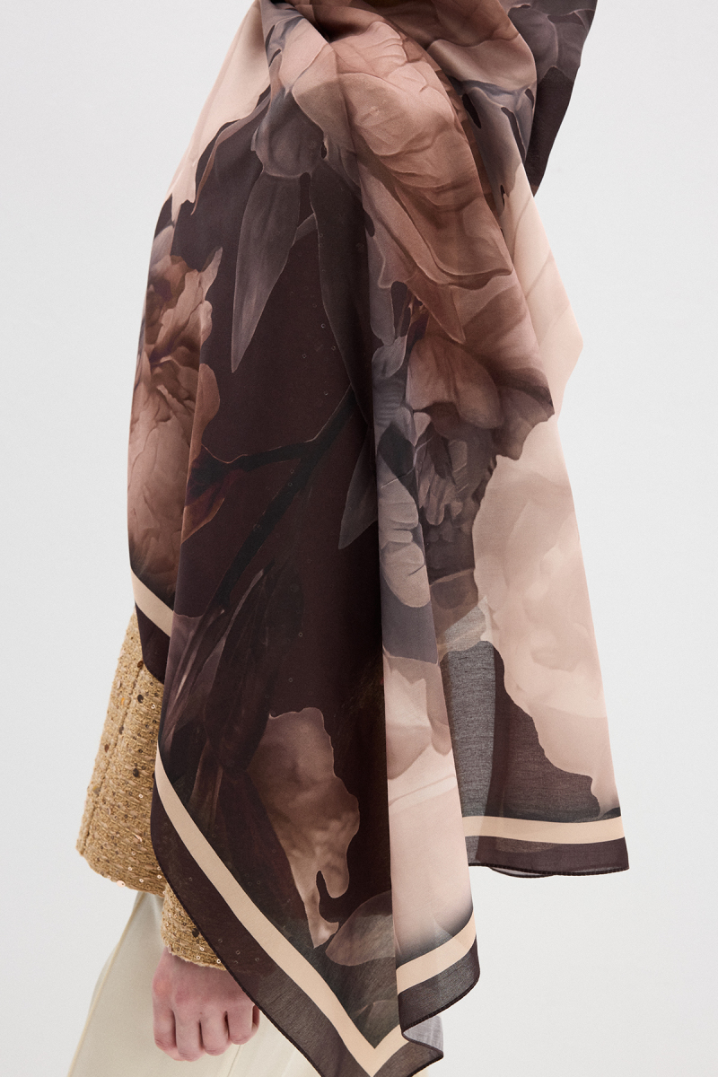 Lotus Soft Şal - Koyu Kahve