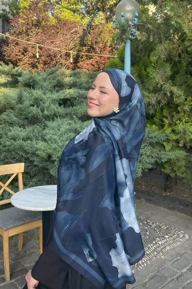 Lotus Soft Şal - Lacivert