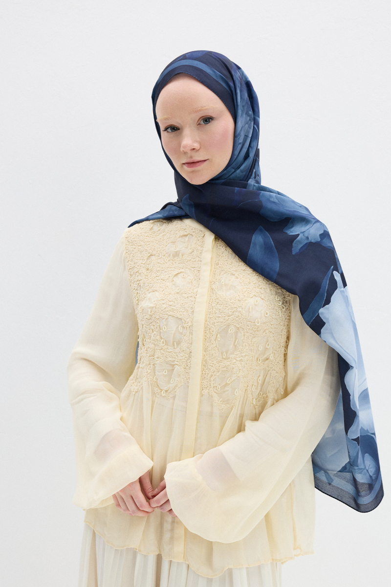 Lotus Soft Şal - Lacivert