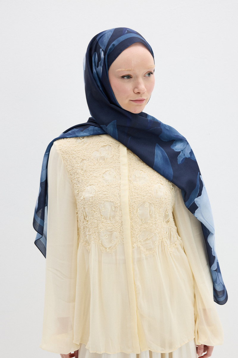 Lotus Soft Şal - Lacivert