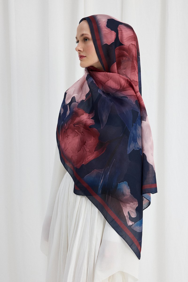 Lotus Soft Şal - Lavivert-Bordo