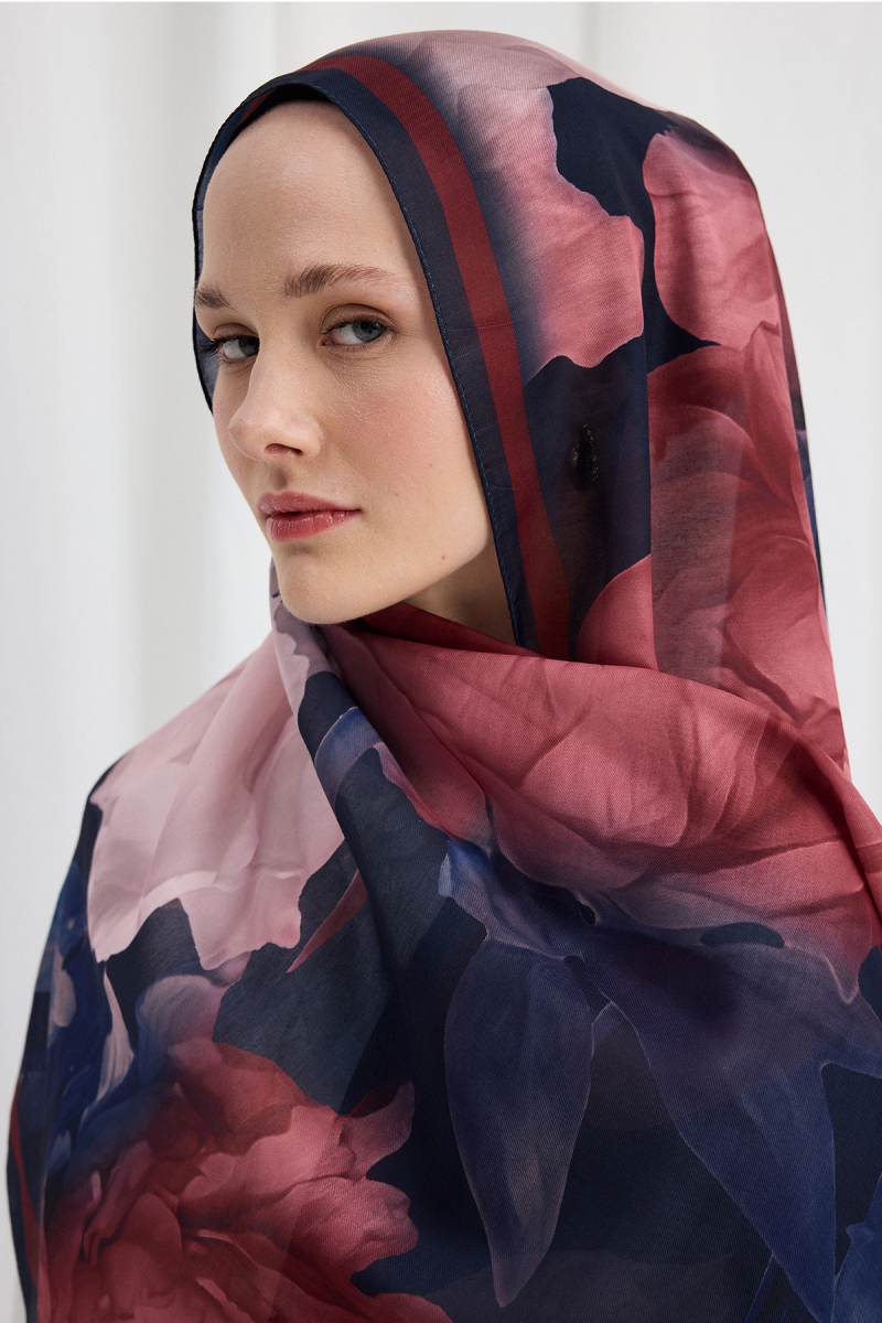 Lotus Soft Şal - Lavivert-Bordo