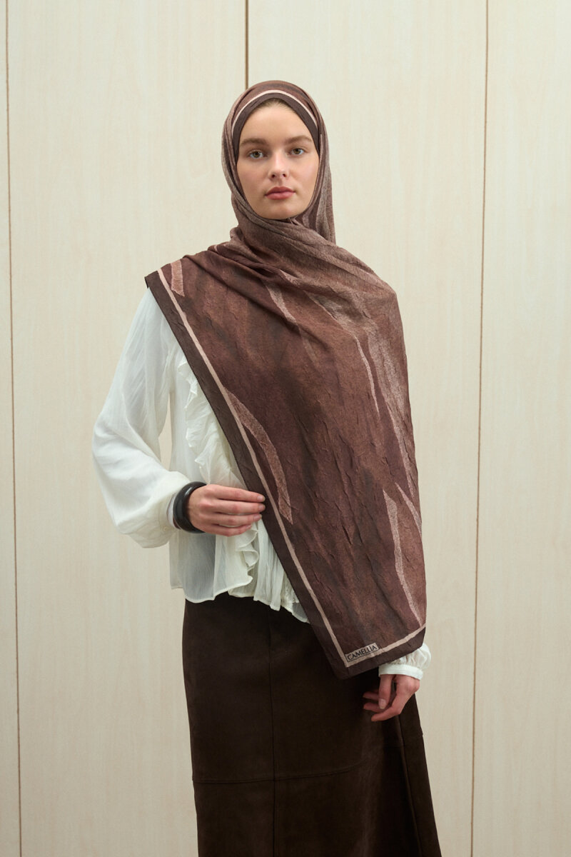 Meyus Kraş Şal - Kahve