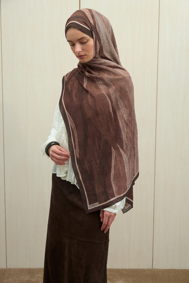 Meyus Kraş Şal - Kahve