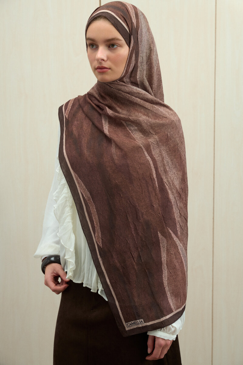 Meyus Kraş Şal - Kahve