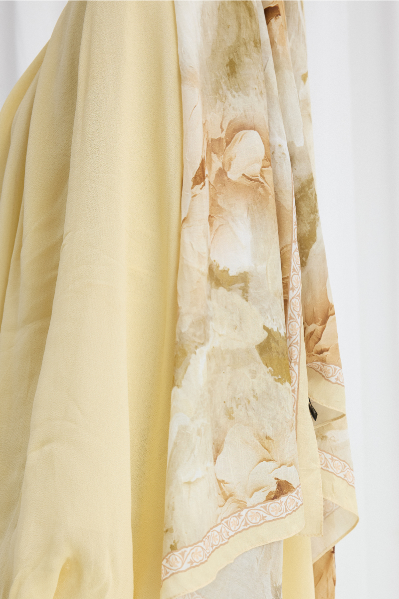 Sera Desen Kraş Şal - Tereyağı Sarısı