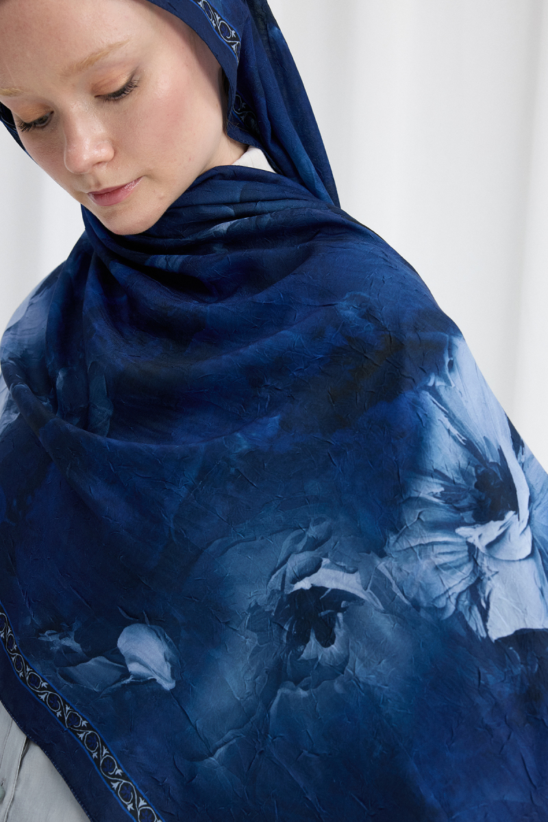 Sera Desen Kraş Şal - Lacivert