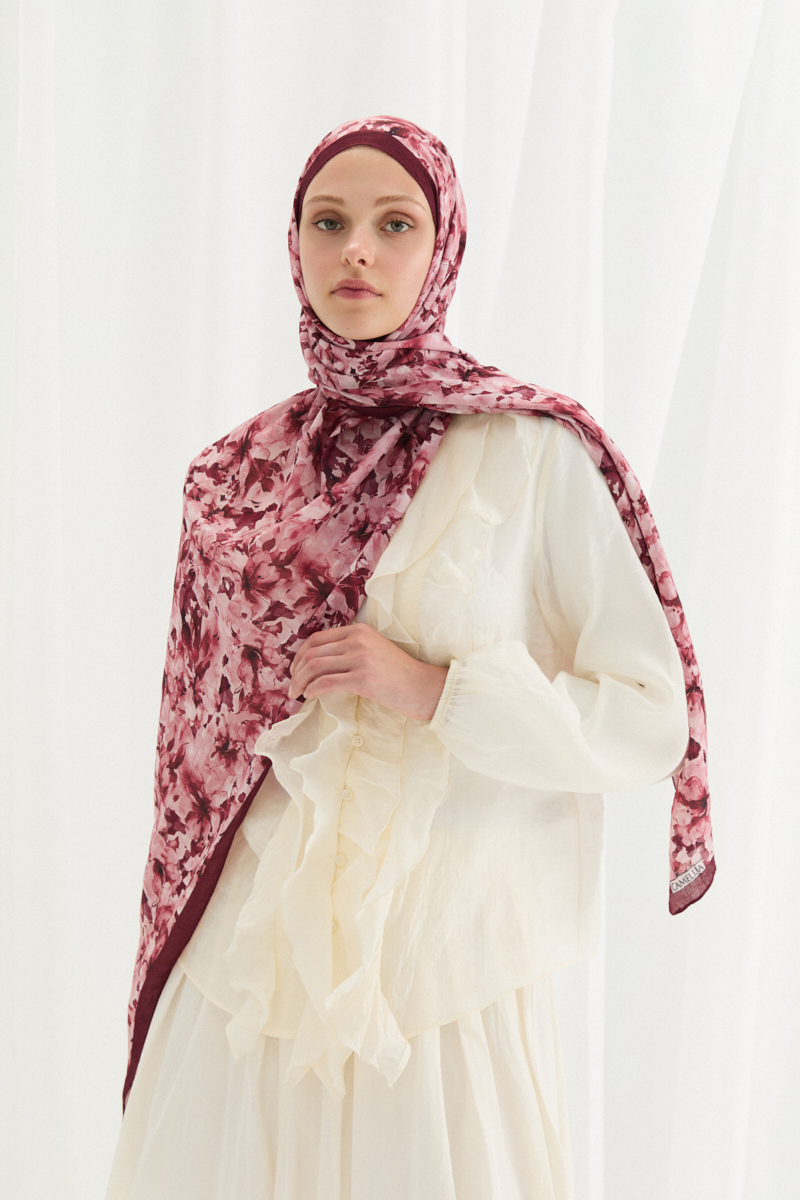 Olivia Kraş Şal - Vişne