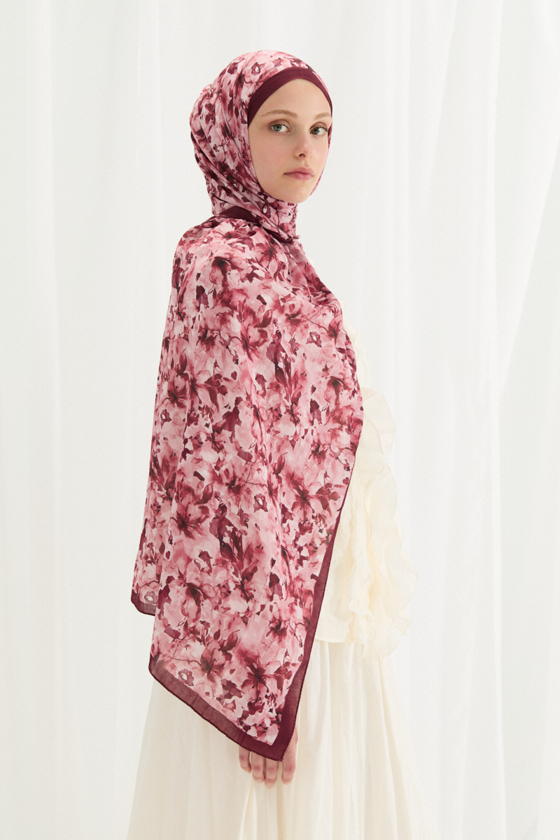 Olivia Kraş Şal - Vişne