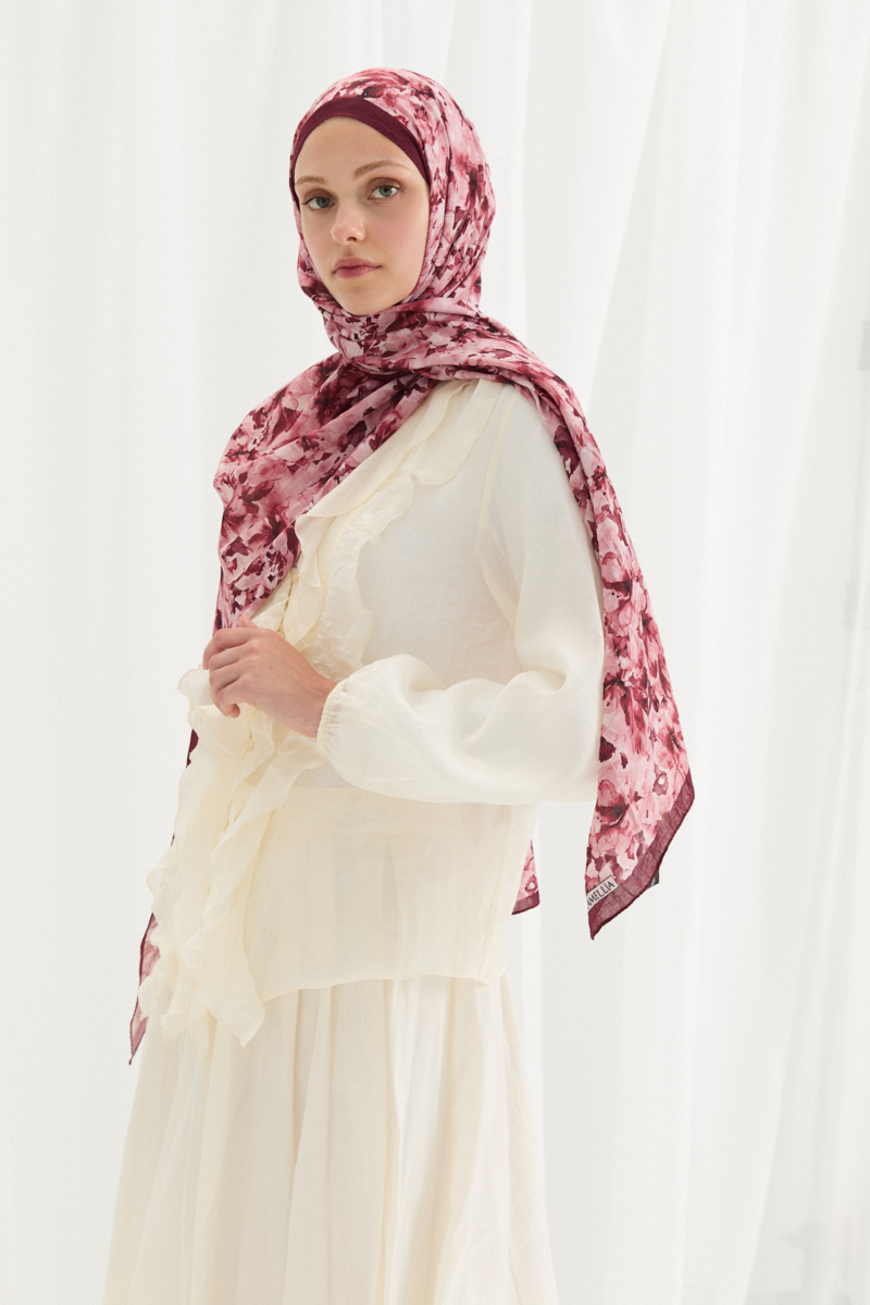 Olivia Kraş Şal - Vişne