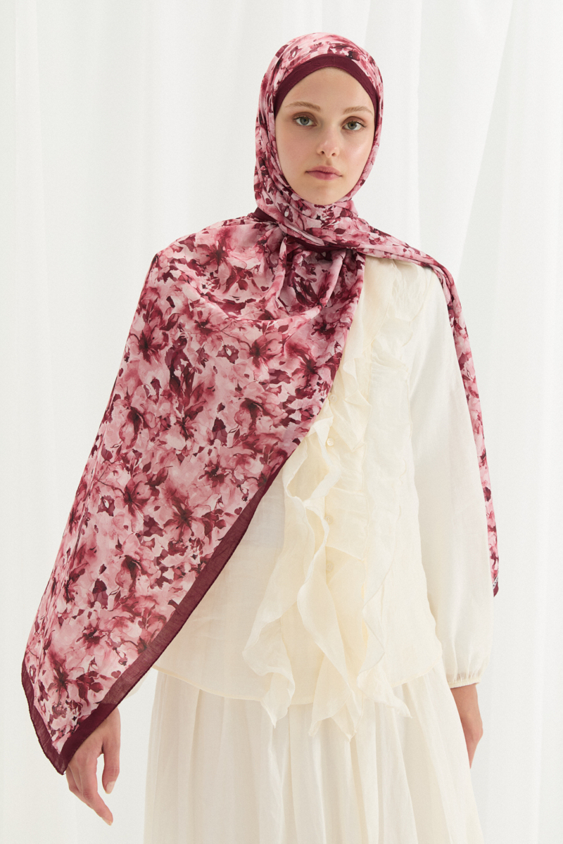 Olivia Kraş Şal - Vişne