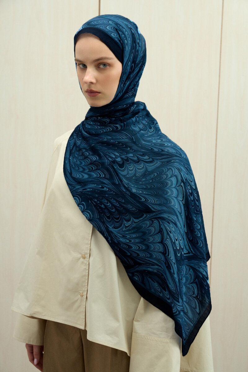 Ebruel Kraş Şal - Lacivert