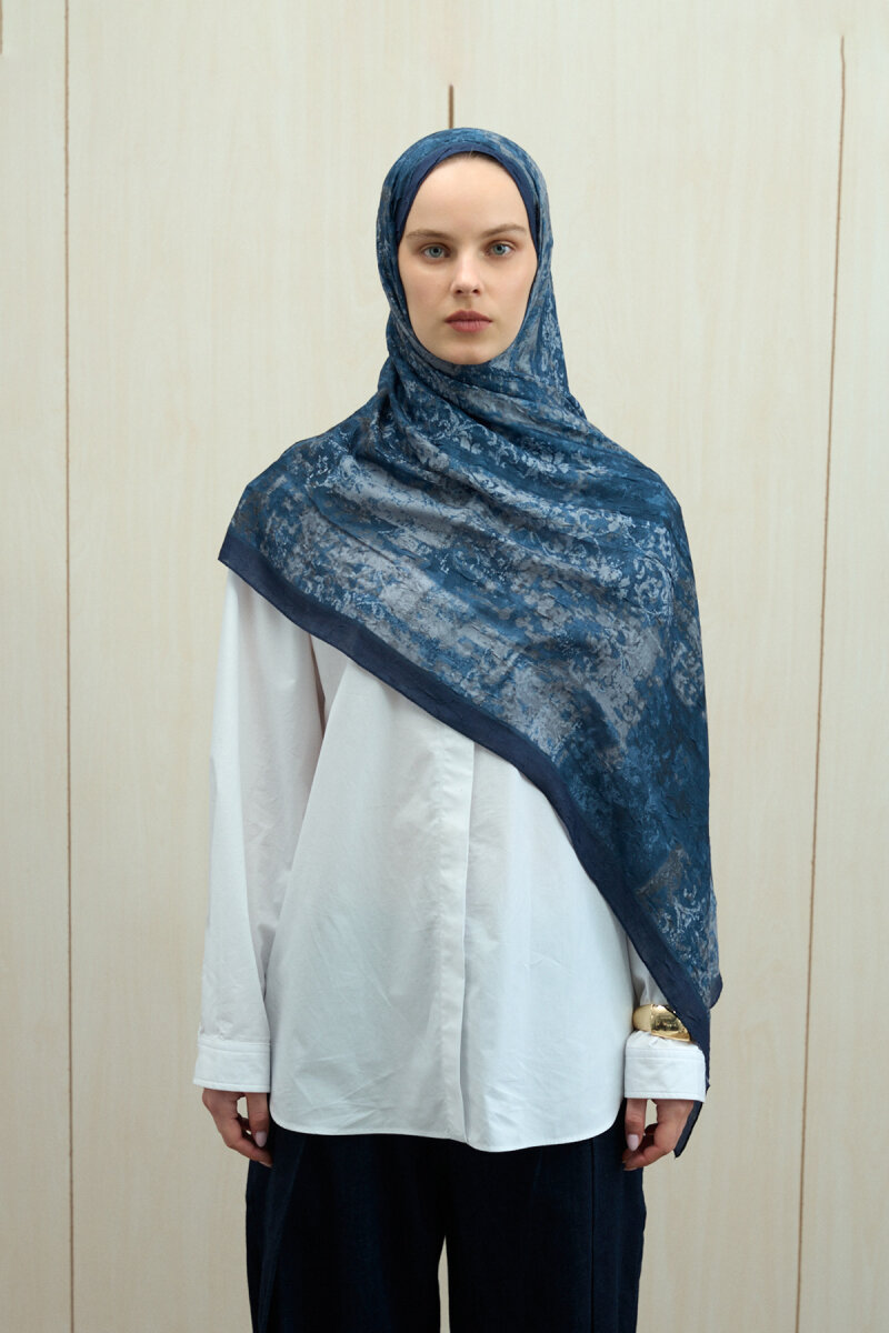 Mahzel Kraş Şal - Lacivert