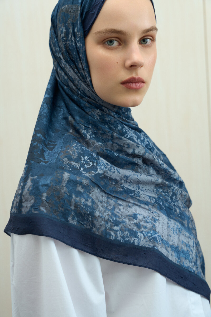 Mahzel Kraş Şal - Lacivert