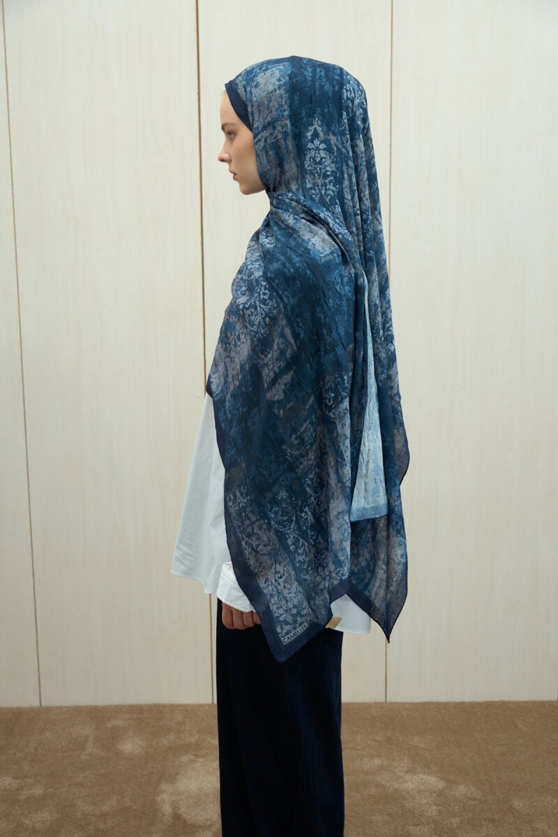 Mahzel Kraş Şal - Lacivert