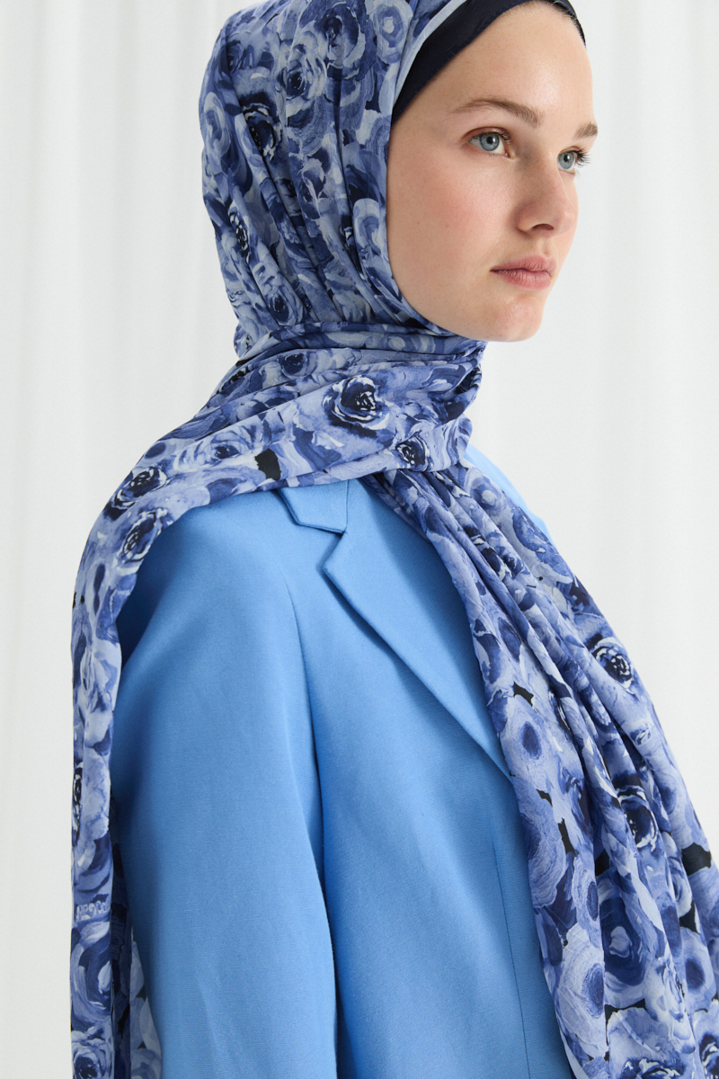 Rosemary Kraş Şal - Lacivert