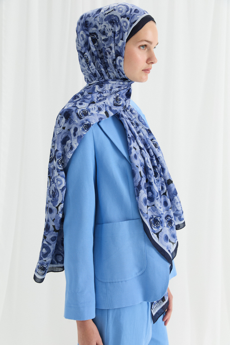 Rosemary Kraş Şal - Lacivert