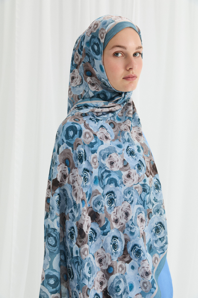 Rosemary Kraş Şal - Mavi