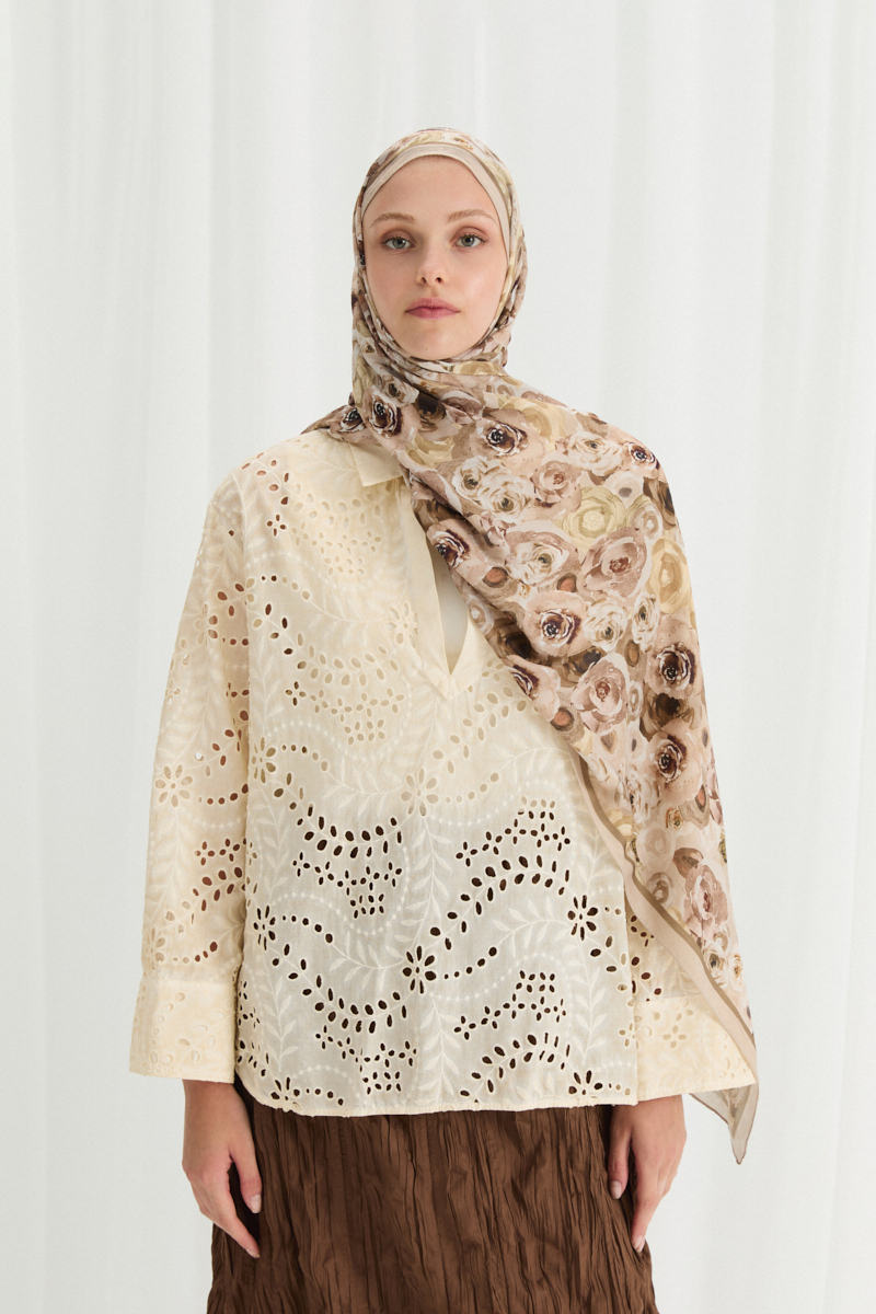 Rosemary Kraş Şal - Tereyağı Sarısı