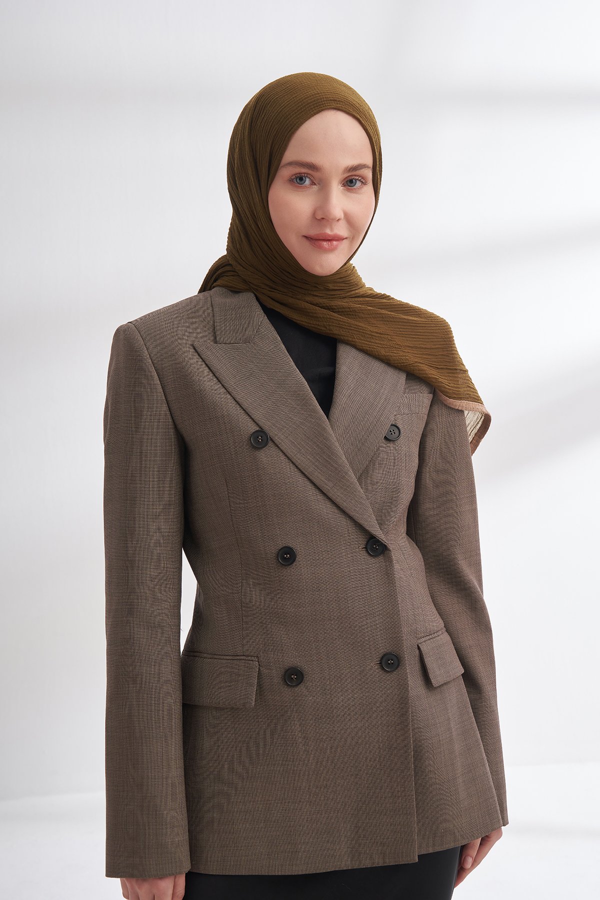 Müslin Biyeli Şal - Yosun