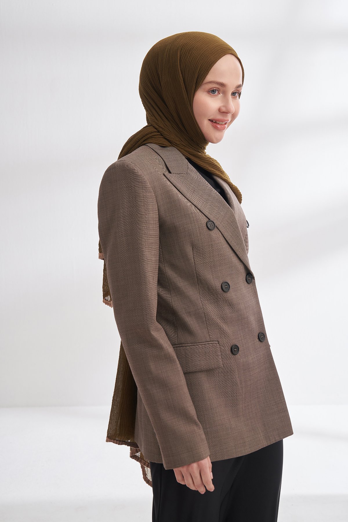 Müslin Biyeli Şal - Yosun