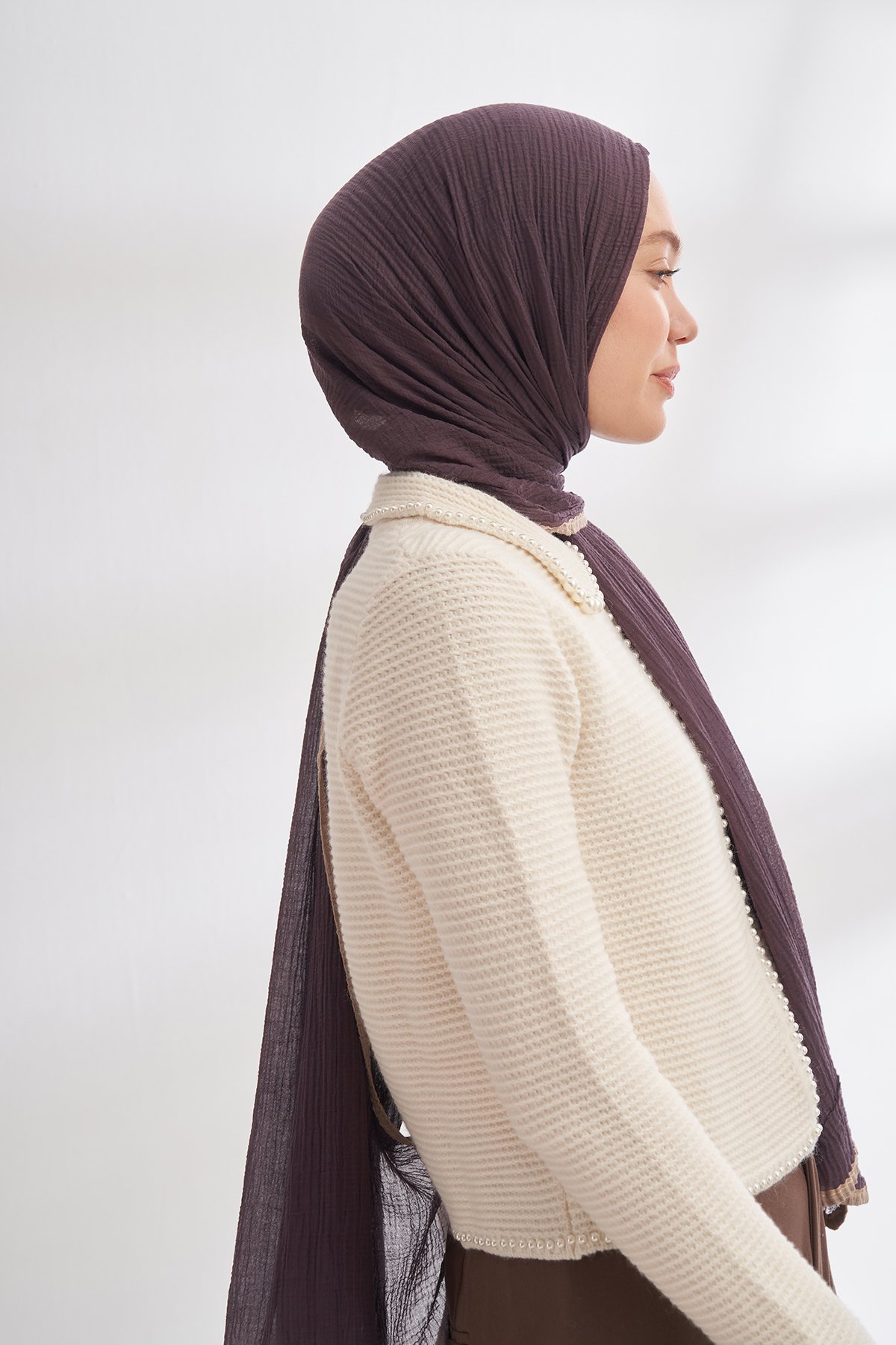 Müslin Biyeli Şal - Lavanta