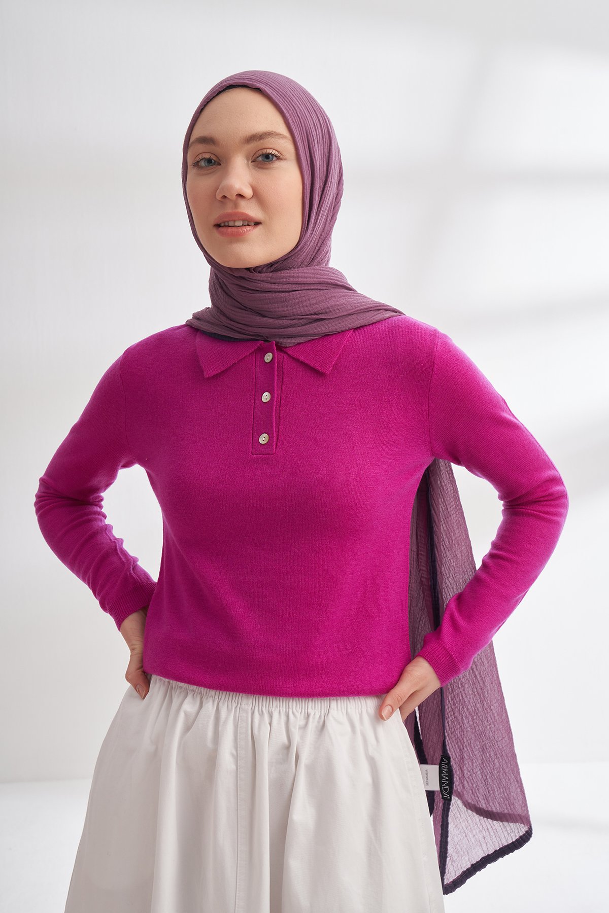 Müslin Biyeli Şal - Leylak