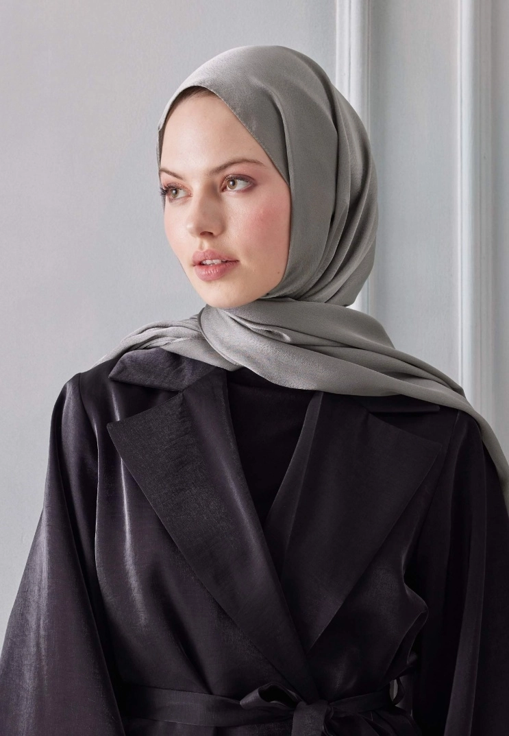 Janjanlı Şal - Koyu Gri