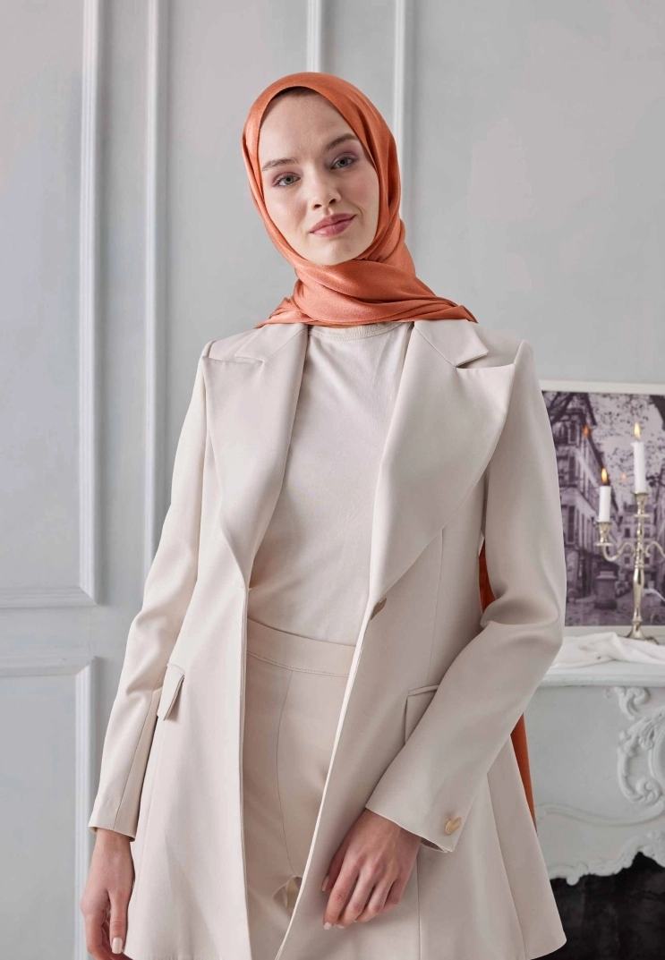 Janjanlı Şal - Çikolata Kahve