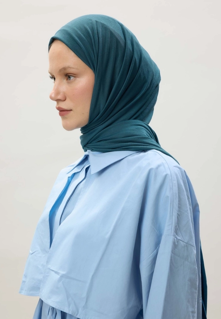 Kod Dikişli Penye Şal - Okyanus