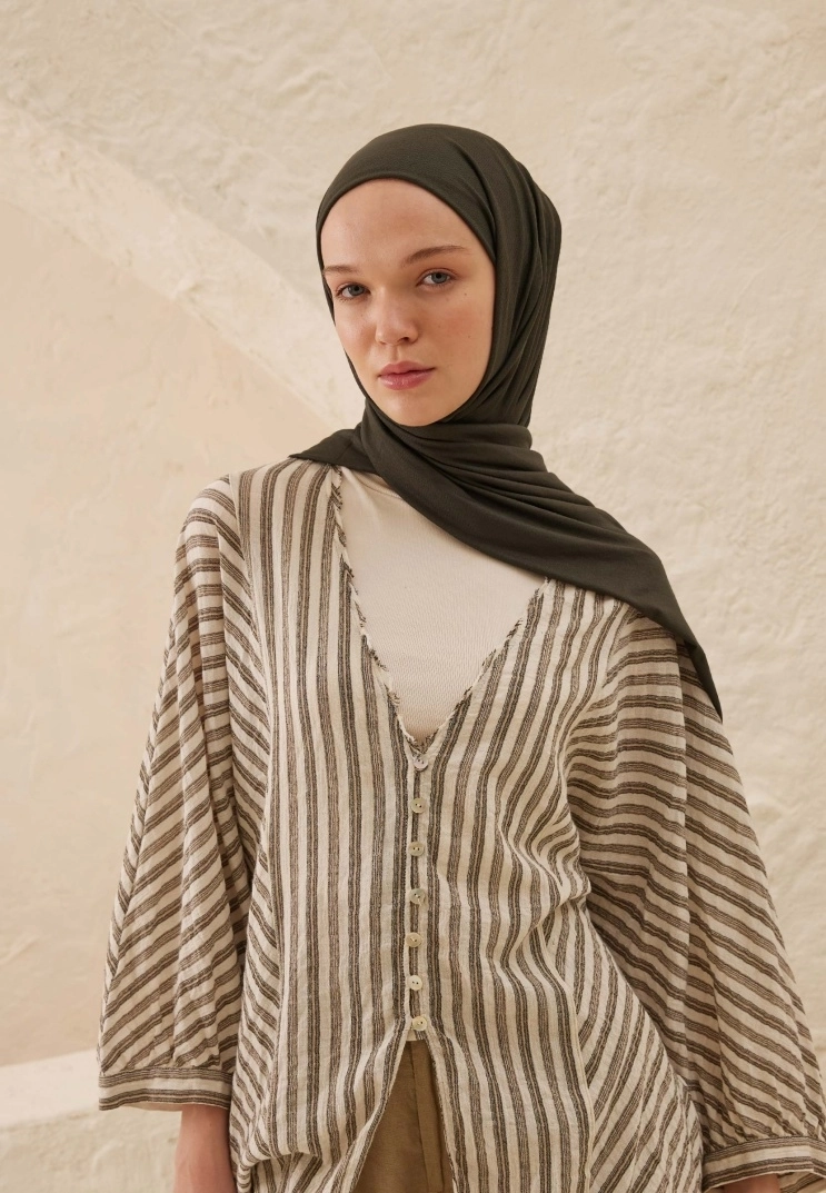 Kod Dikişli Penye Şal - Şal Kömür