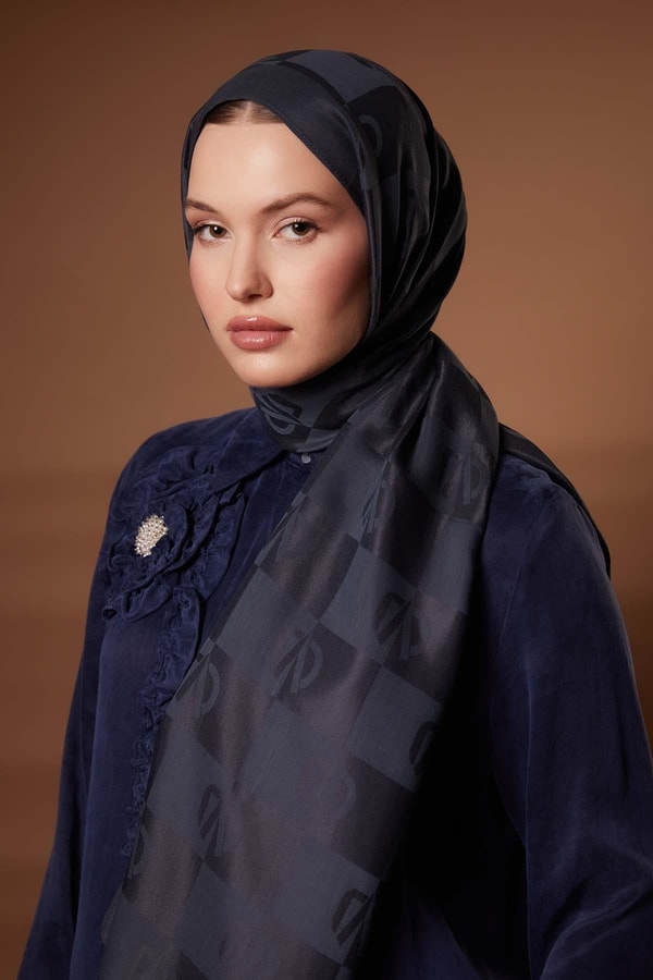 Kare LVD Baskılı Naia Jakar Şal - Antrasit