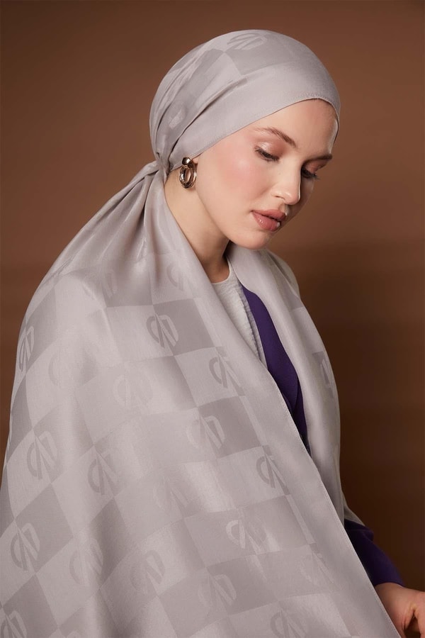 Kare LVD Baskılı Naia Jakar Şal - Vizon