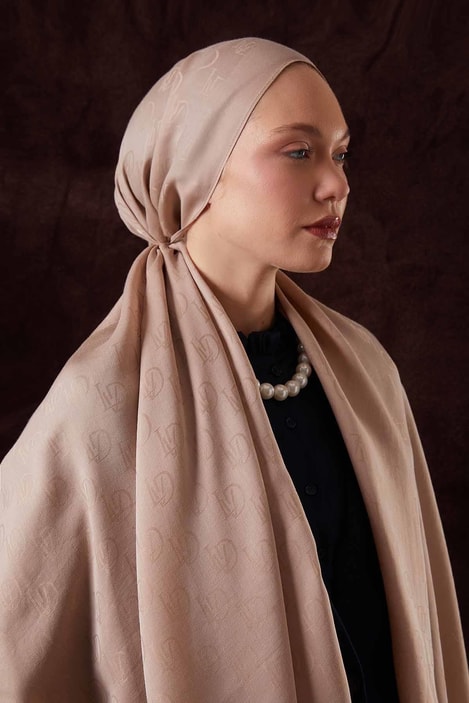 Kare LVD Baskılı Naia Jakar Şal - Bej