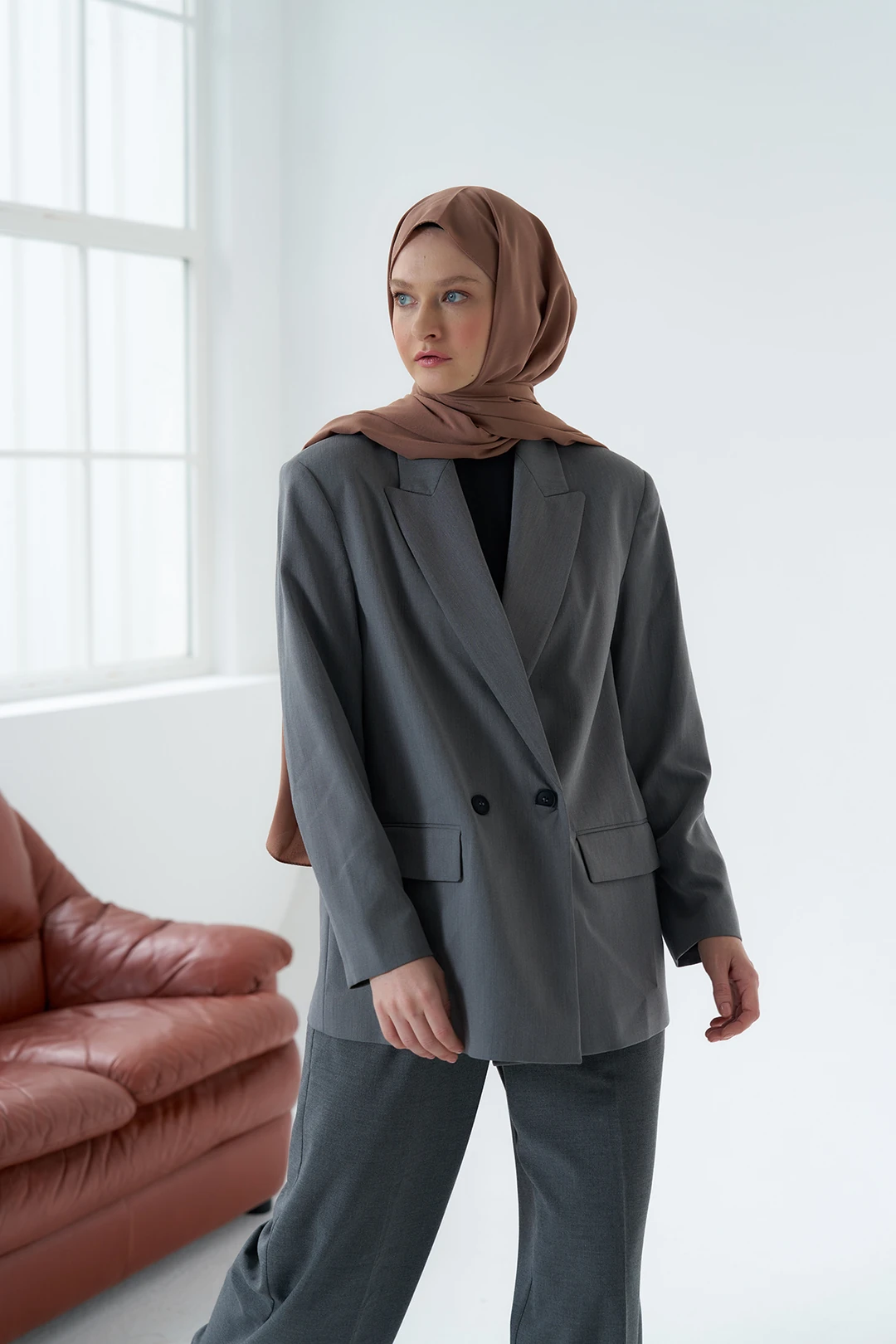 Medine İpeği Eşarp - Vizon