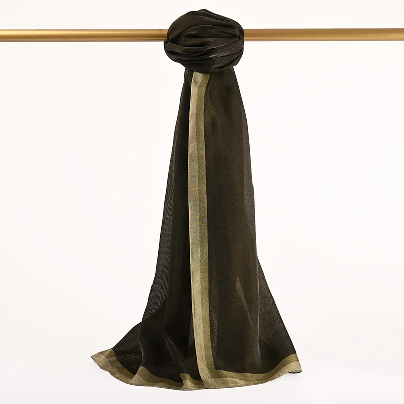 Çizgili Kehribar Şal - Siyah