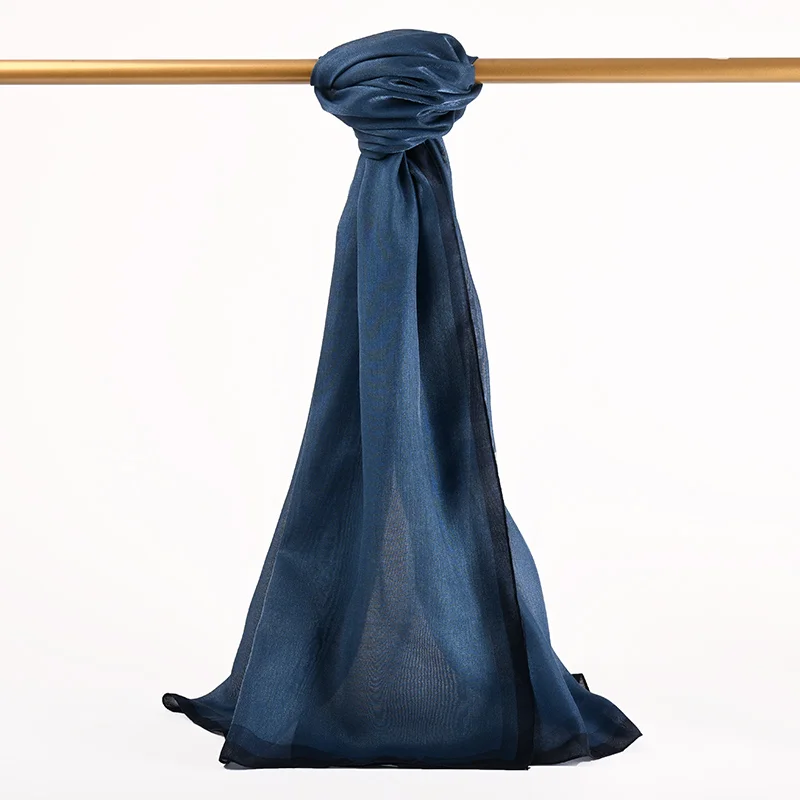 Çizgili Kehribar Şal - Mavi