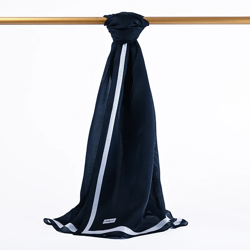 Çizgili Kehribar Şal - Lacivert