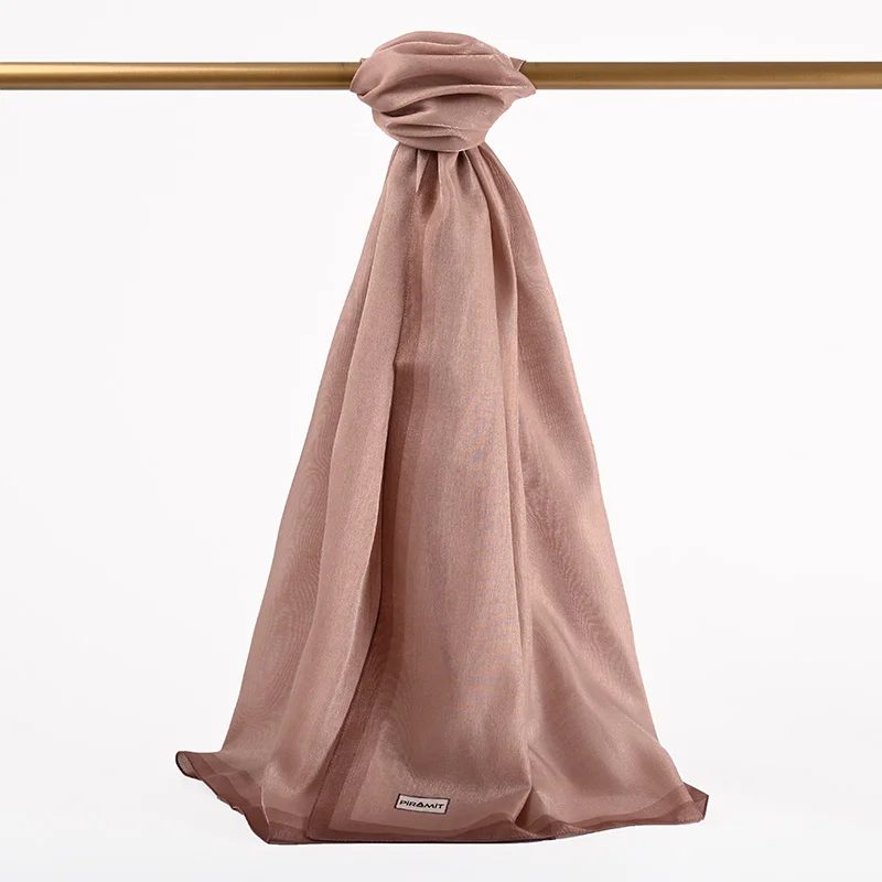 Çizgili Kehribar Şal - Pudra