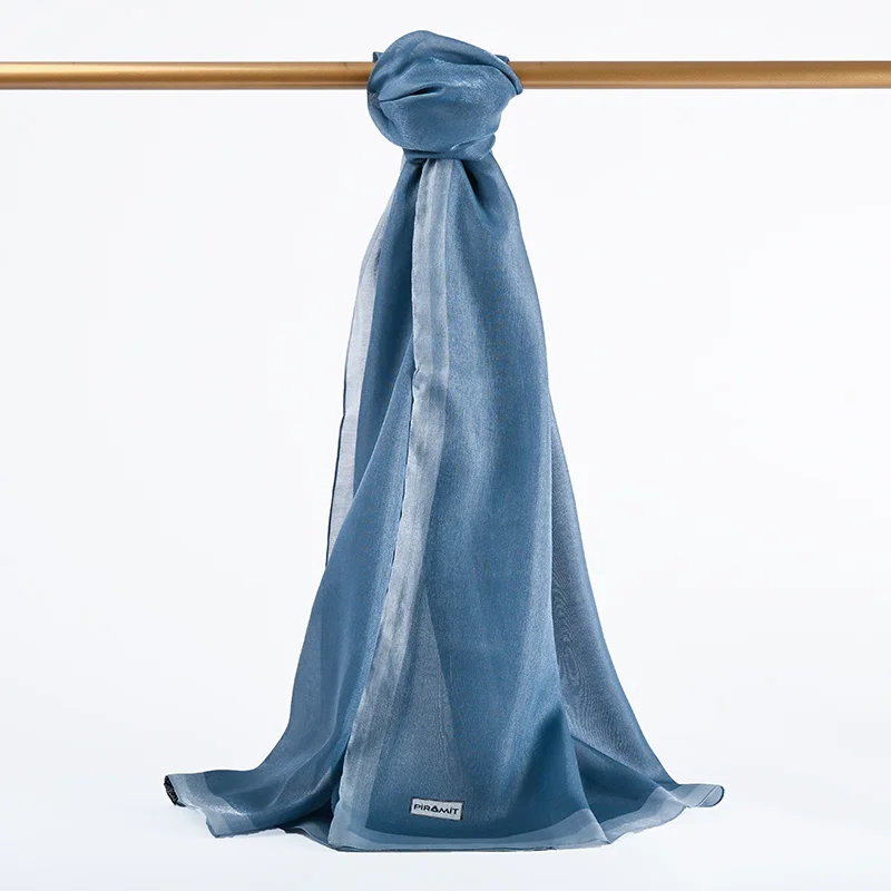 Çizgili Kehribar Şal - İndigo