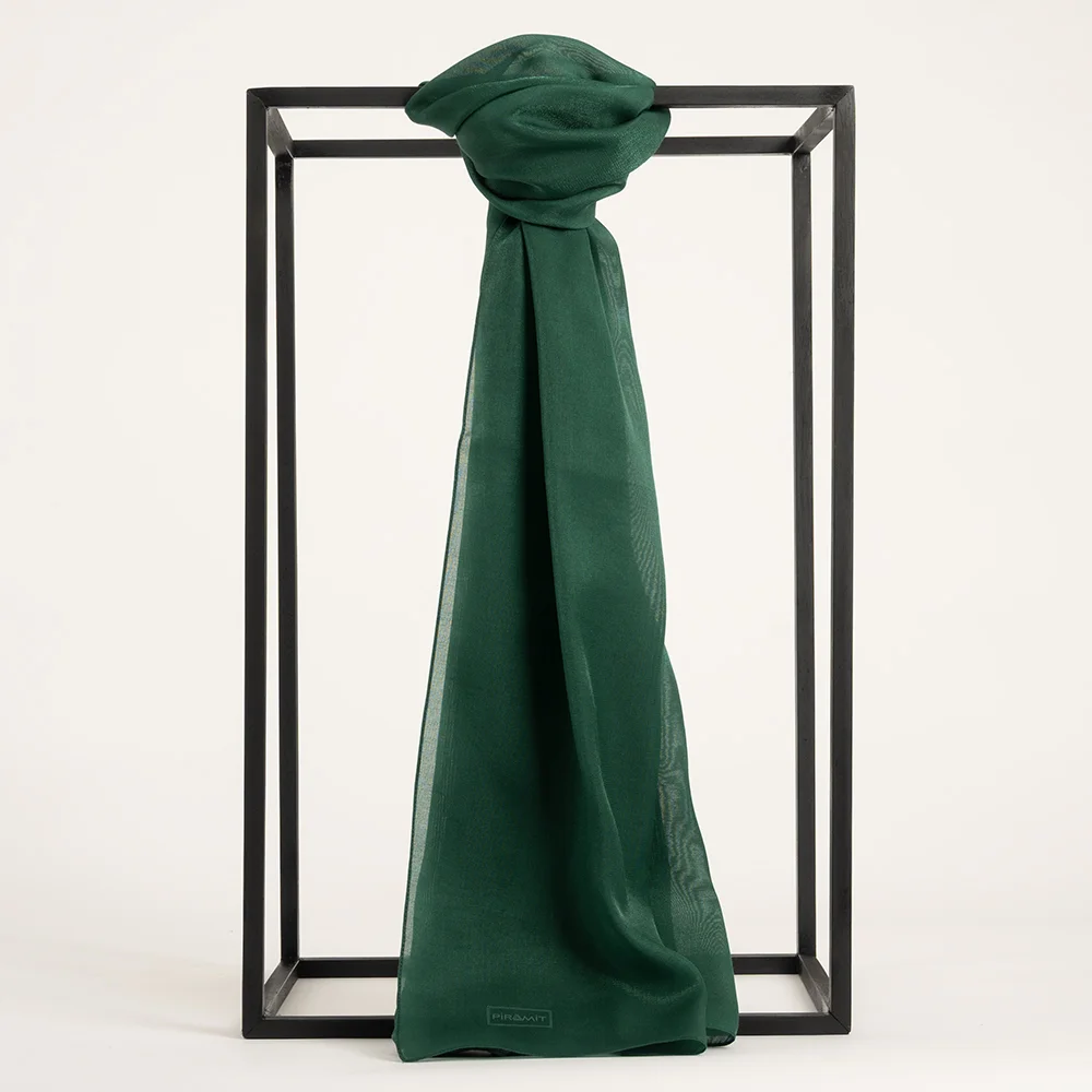 Düz Kehribar Şal - Açık Zümrüt Yeşili